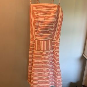 red and white striped dress